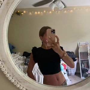 Ruffle Sleeve Zara Crop Top